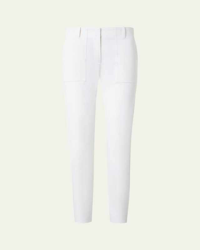 Franco Bi-Stretch Cotton Gabardine Slim-Leg Ankle Pants